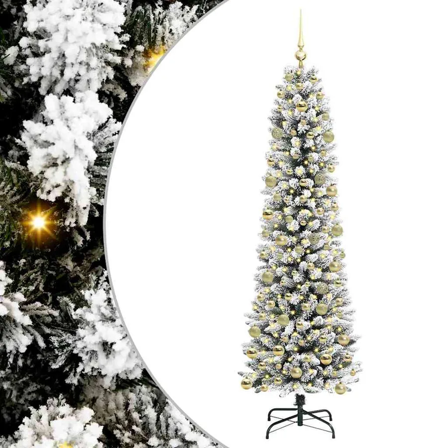 Sapin de Noël artificiel Blanc 210 cm PVC, métal et plastique - 2
