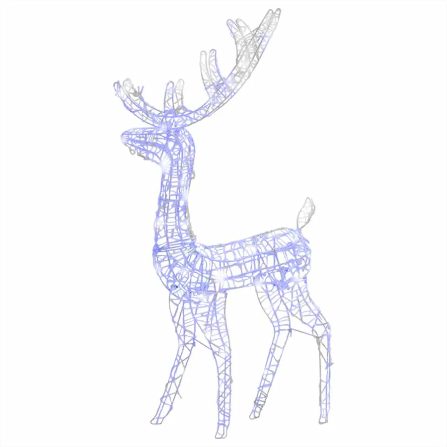 Renne de décoration de Noël Acrylique 140 LED bleues 128 cm - 2