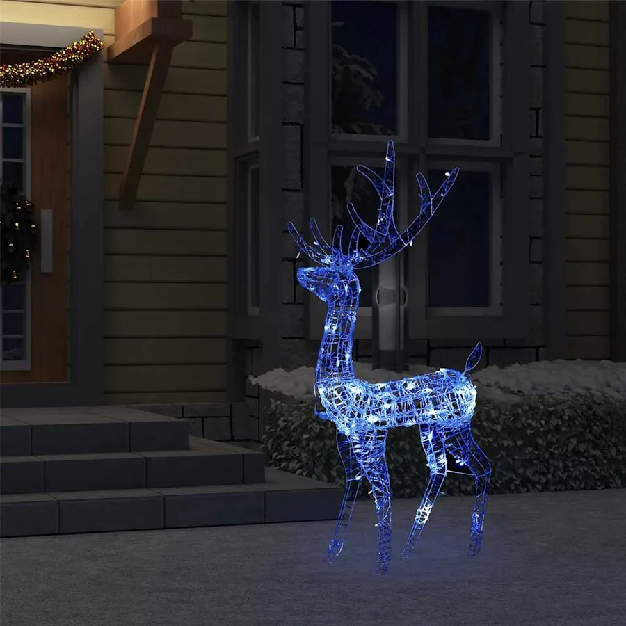 Renne de décoration de Noël Acrylique 140 LED bleues 128 cm - 3
