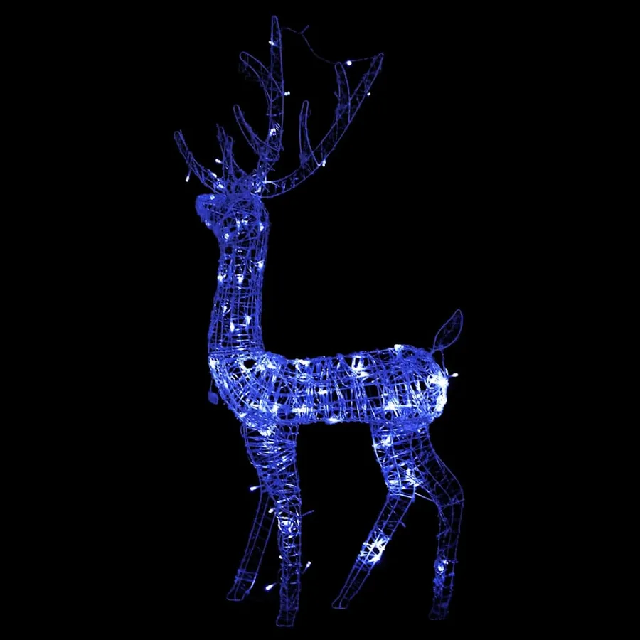 Renne de décoration de Noël Acrylique 140 LED bleues 128 cm - 4