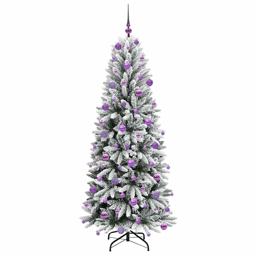 Sapin de Noël artificiel avec 300 LED avec support Blanc 180 cm - 4