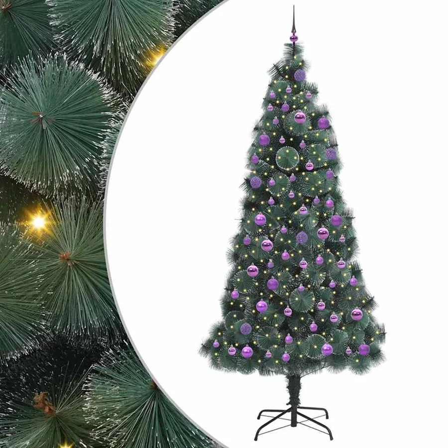 Arbre de Noël artificiel pré-éclairé avec ensemble de boules - 2