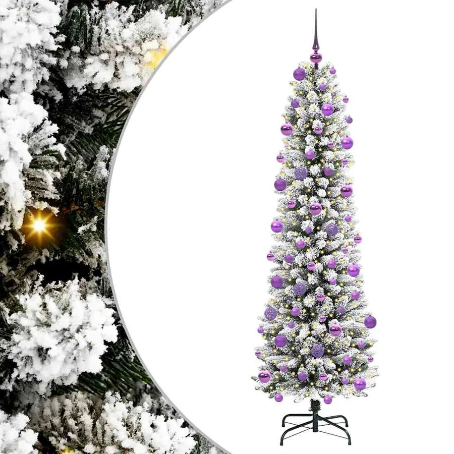 Sapin de Noël artificiel Blanc 210 cm PVC, métal et plastique - 2