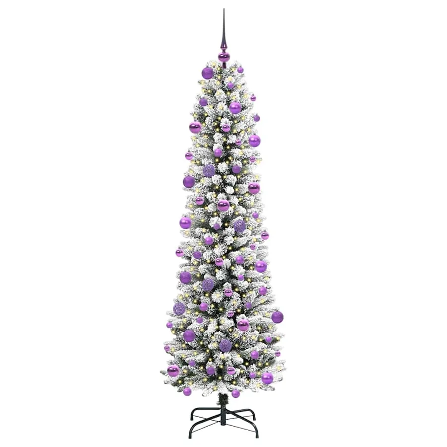 Sapin de Noël artificiel Blanc 210 cm PVC, métal et plastique - 3