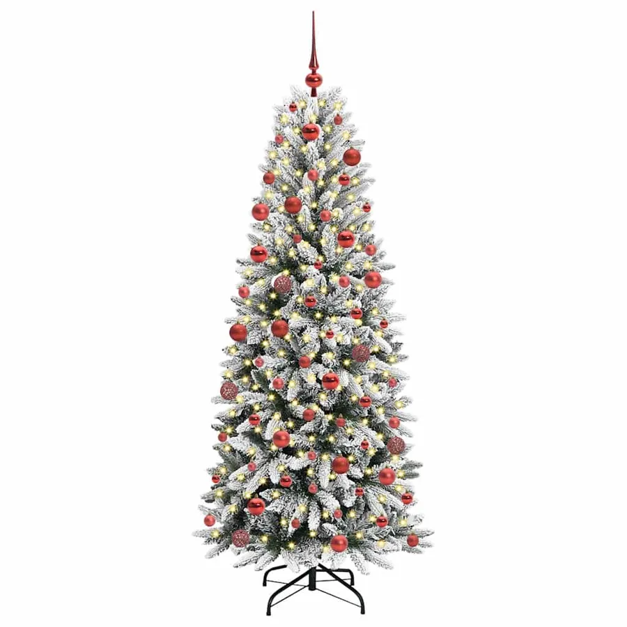 Sapin de Noël artificiel avec 300 LED avec support Blanc 180 cm - 3