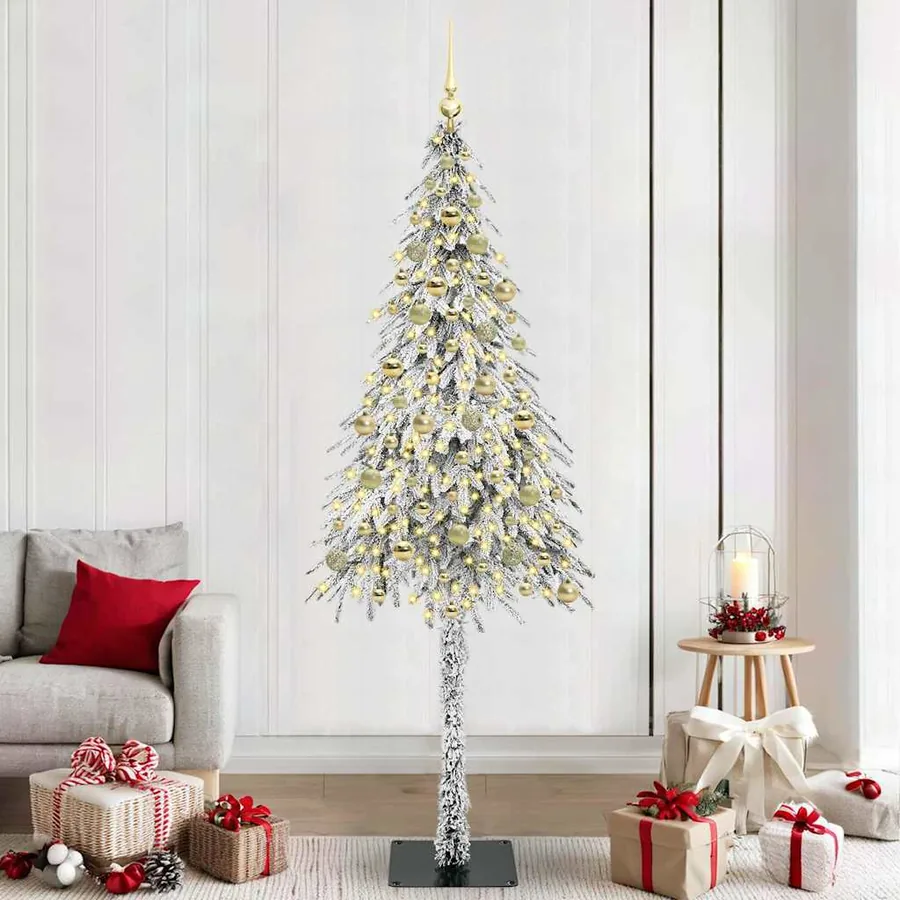 Sapin de Noël avec 300 LED Blanc 210 cm PE et Acier