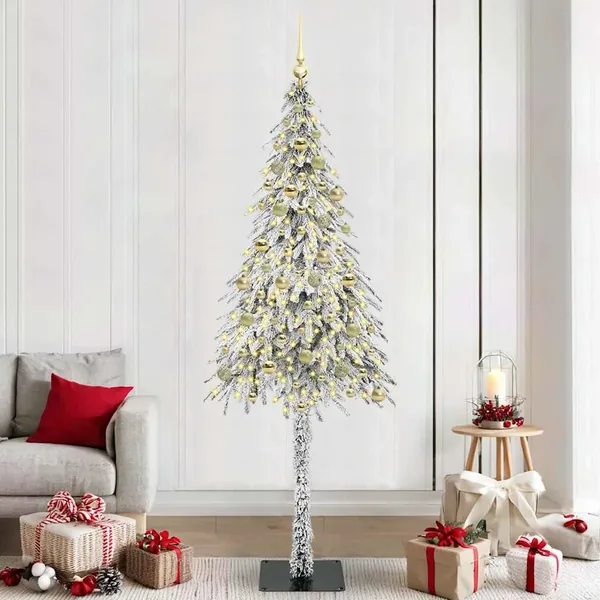 Sapin de Noël avec 300 LED Blanc 210 cm PE et Acier