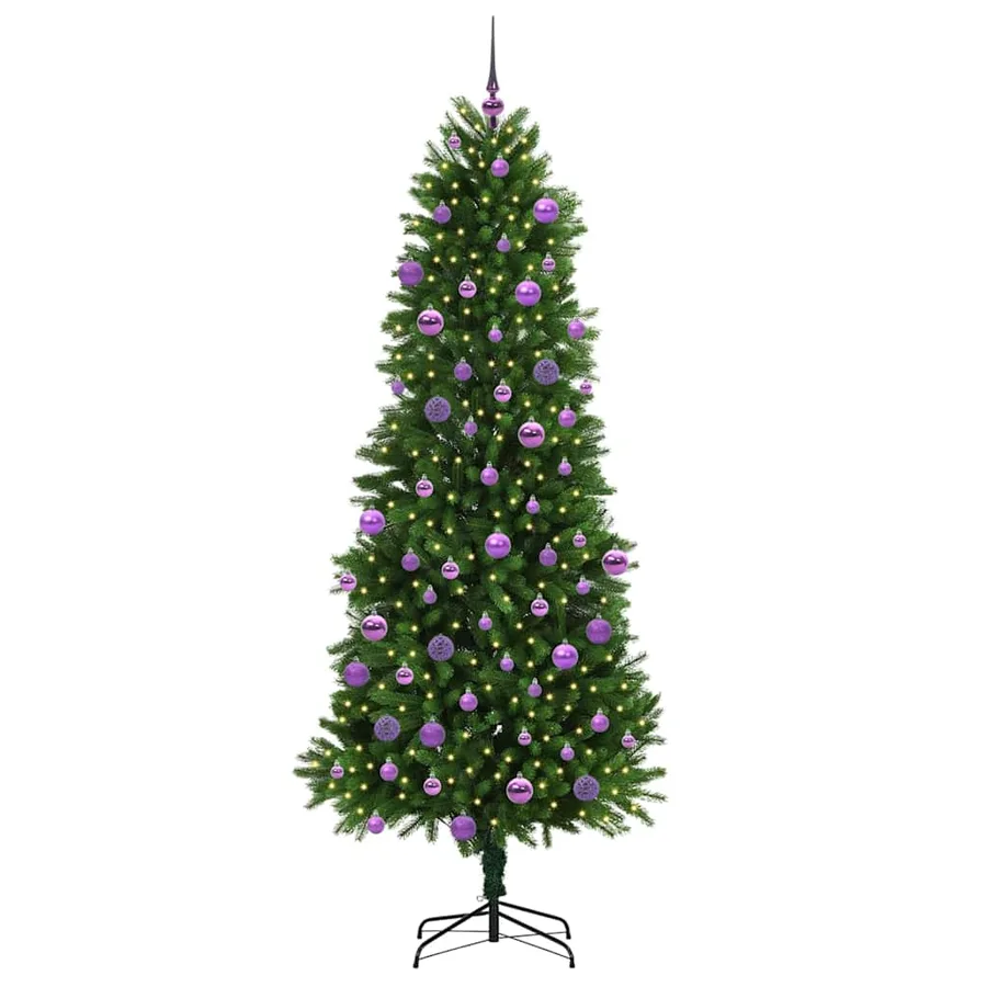 Sapin de Noël avec 300 LED avec support Vert 240 cm PE - 3