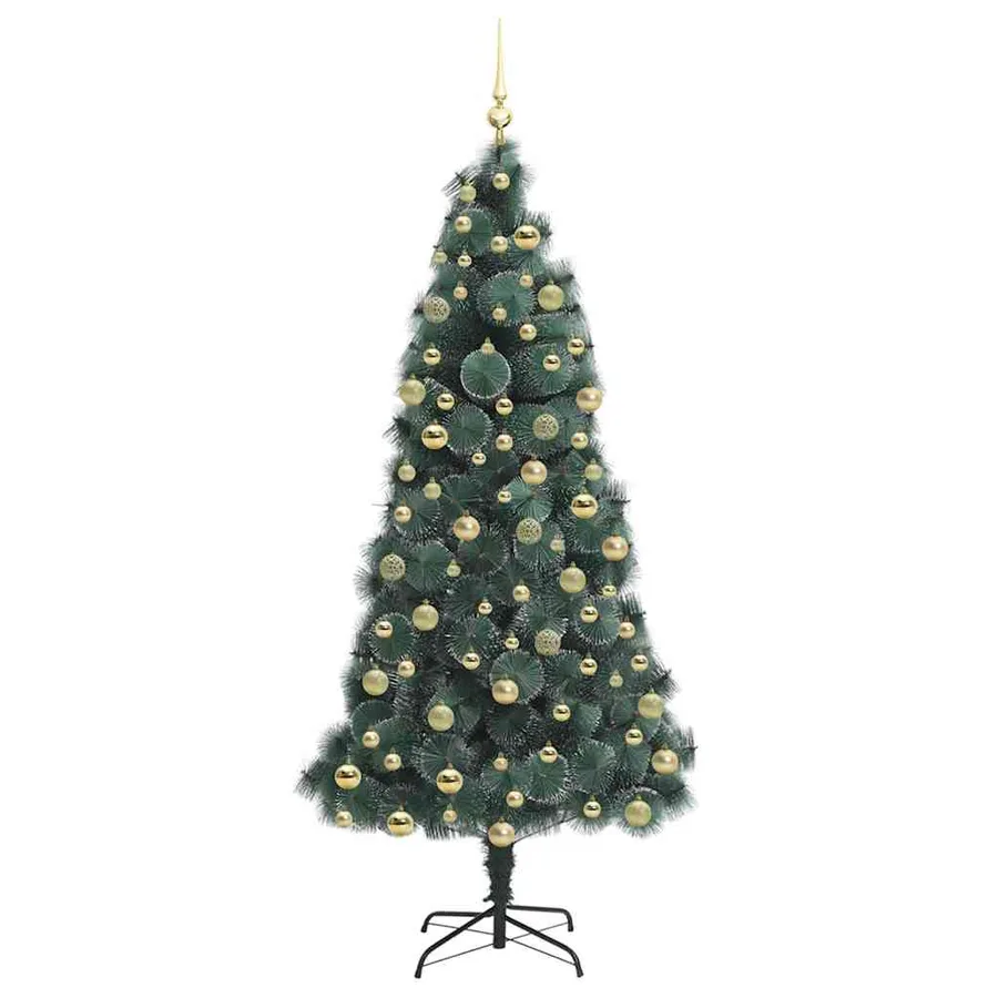 Sapin de Noël artificiel pré-éclairé avec ensemble de boules - 4