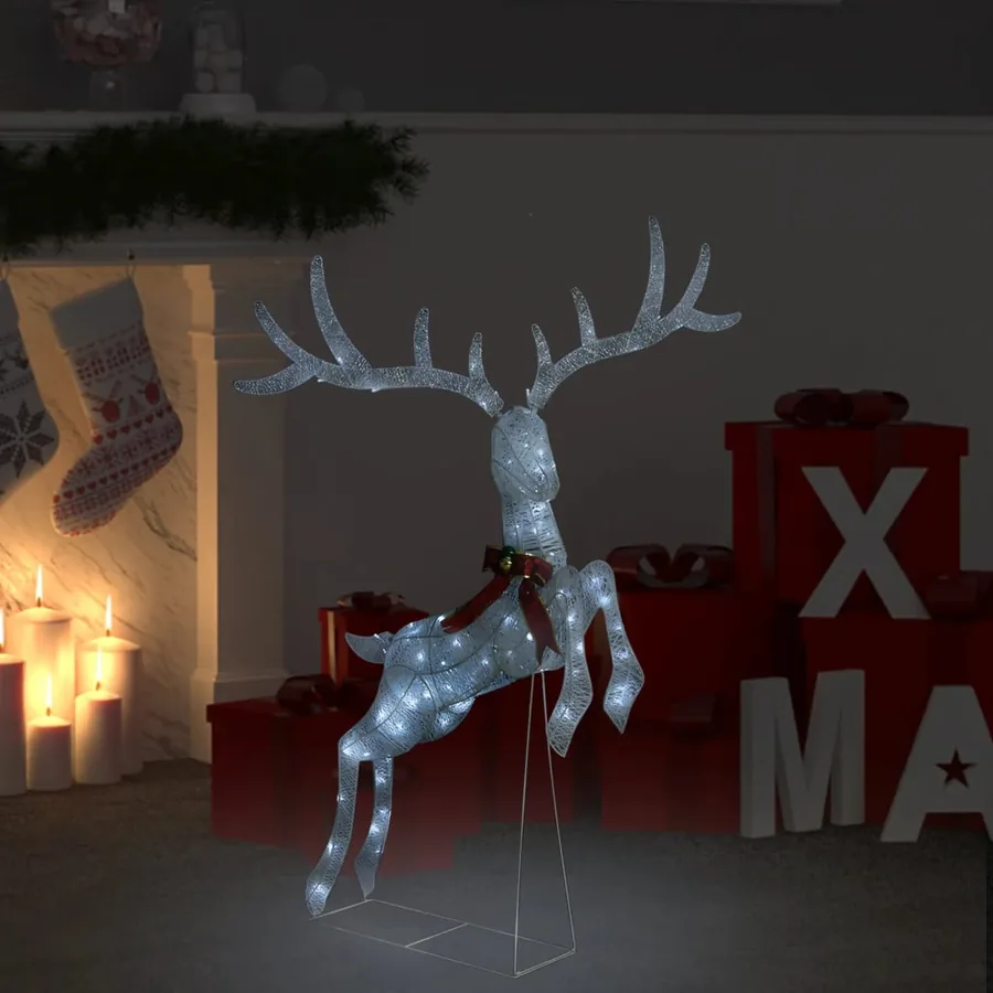 Renne volant de décoration de Noël 120 LED Blanc froid Blanc