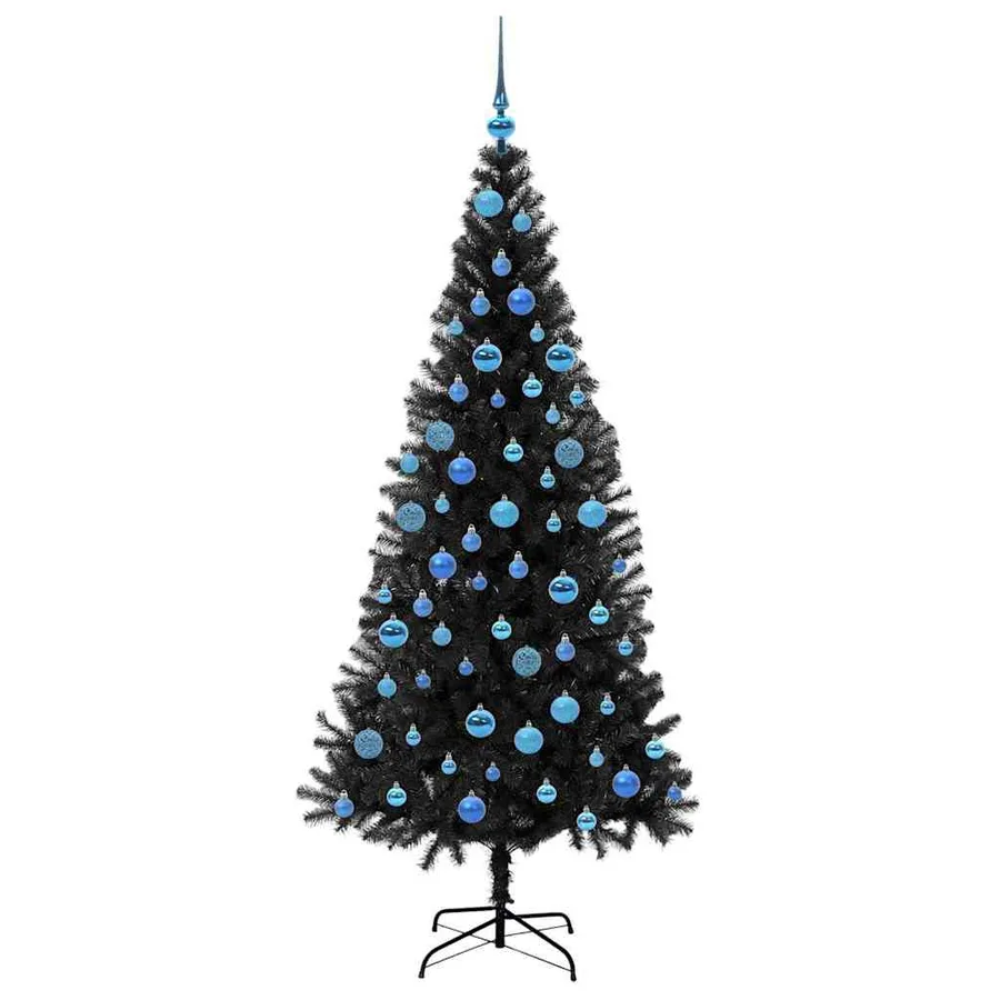 Sapin de Noël avec 300 LED avec support Noir 180 cm PVC - 4