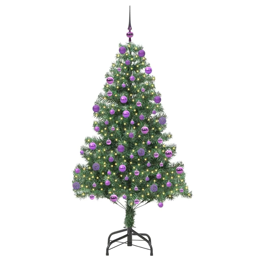 Sapin de Noël avec 300 LED avec support Vert 210 cm PVC - 3