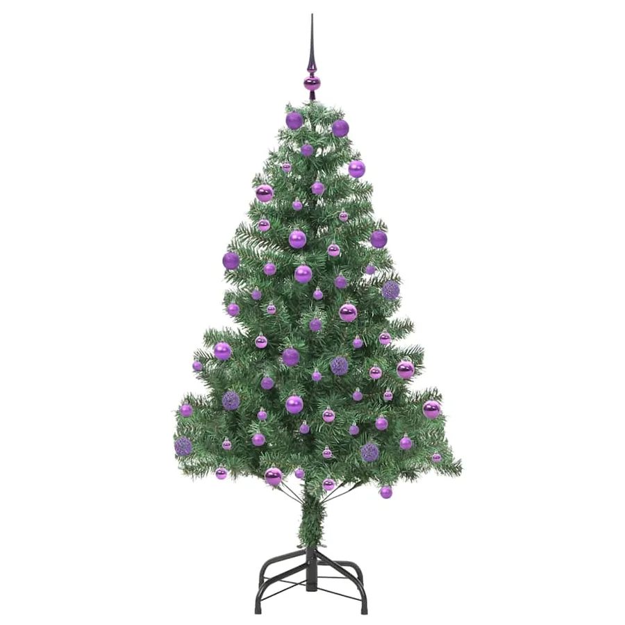 Sapin de Noël avec 300 LED avec support Vert 210 cm PVC - 4
