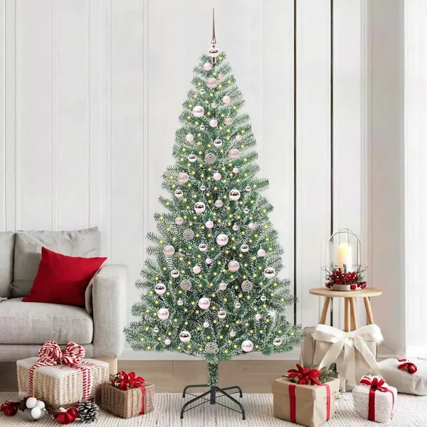 Arbre de Noël artificiel floconné de neige avec lumière LED