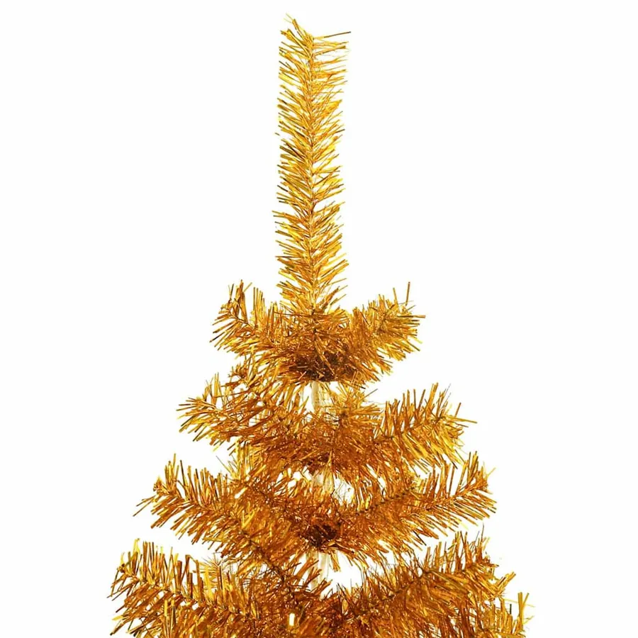 Sapin de Noël avec 300 LED avec support Doré 180 cm PET - 11