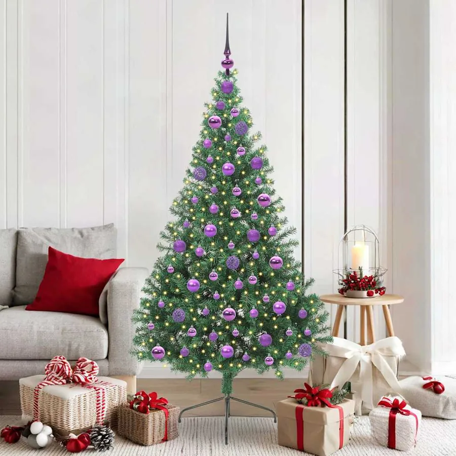 Sapin de Noël artificiel pré-éclairé Vert 180 cm PVC
