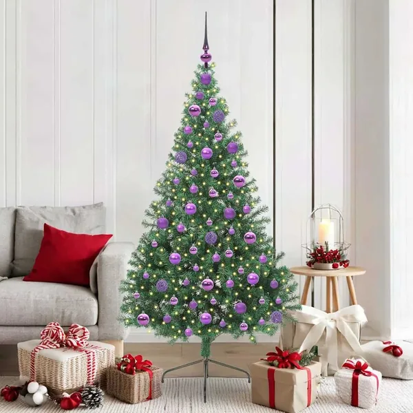 Sapin de Noël artificiel pré-éclairé Vert 180 cm PVC