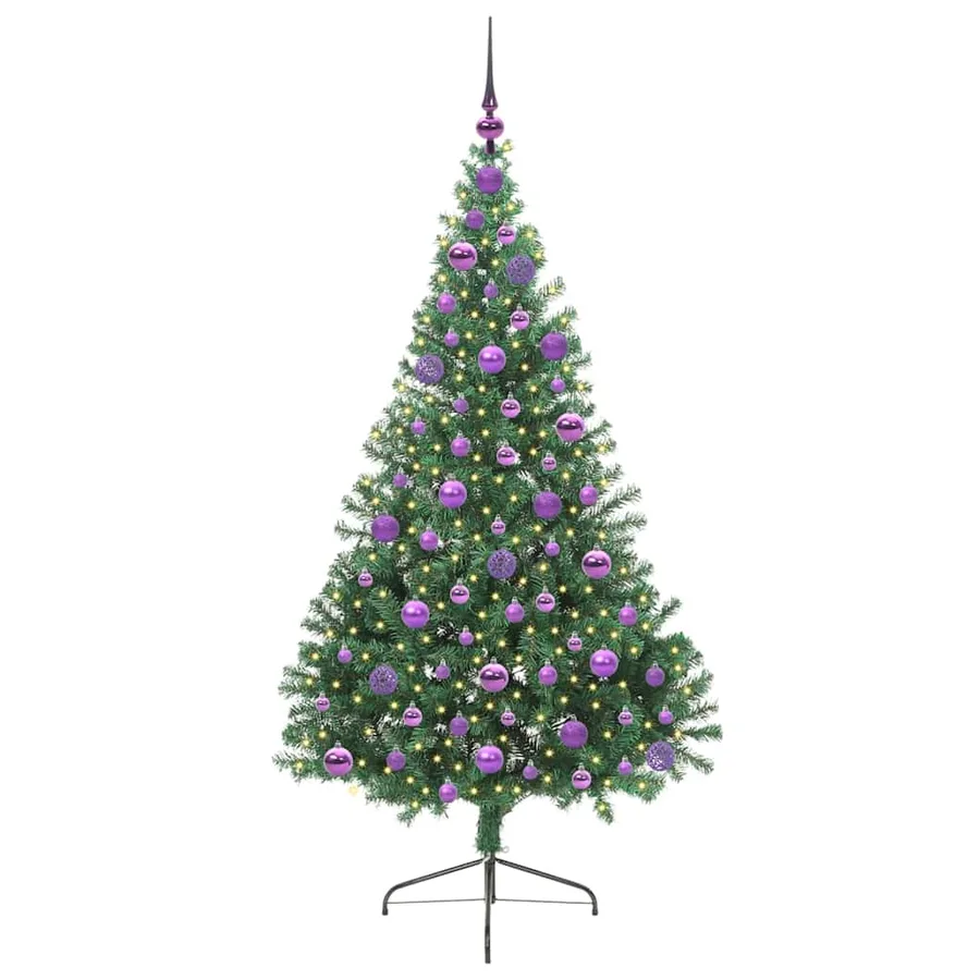 Sapin de Noël artificiel pré-éclairé Vert 180 cm PVC - 3