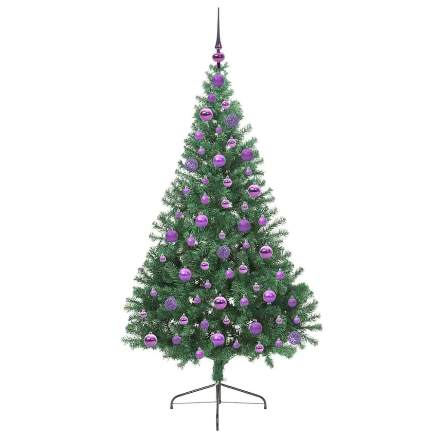 Sapin de Noël artificiel pré-éclairé Vert 180 cm PVC - 4