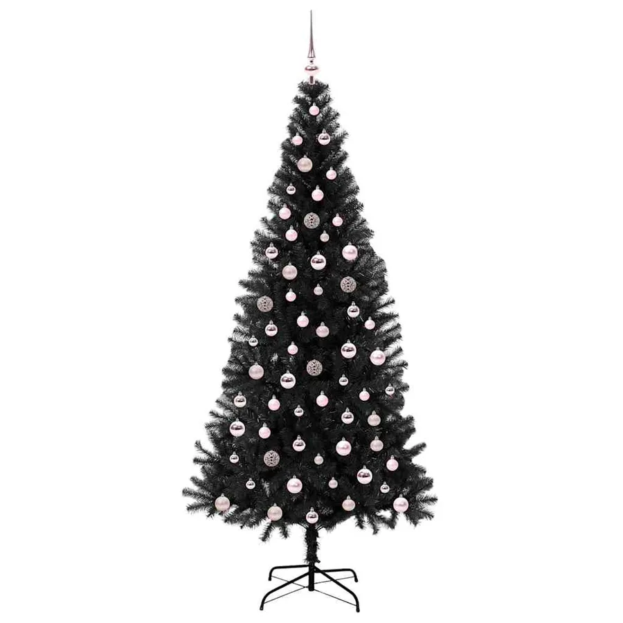 Sapin de Noël avec 300 LED avec support Noir 240 cm PVC - 4