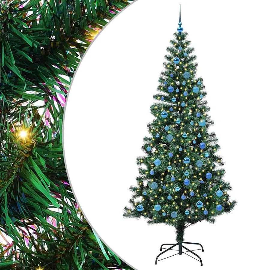 Sapin de Noël artificiel pré-éclairé Vert 240 cm PVC et métal - 2