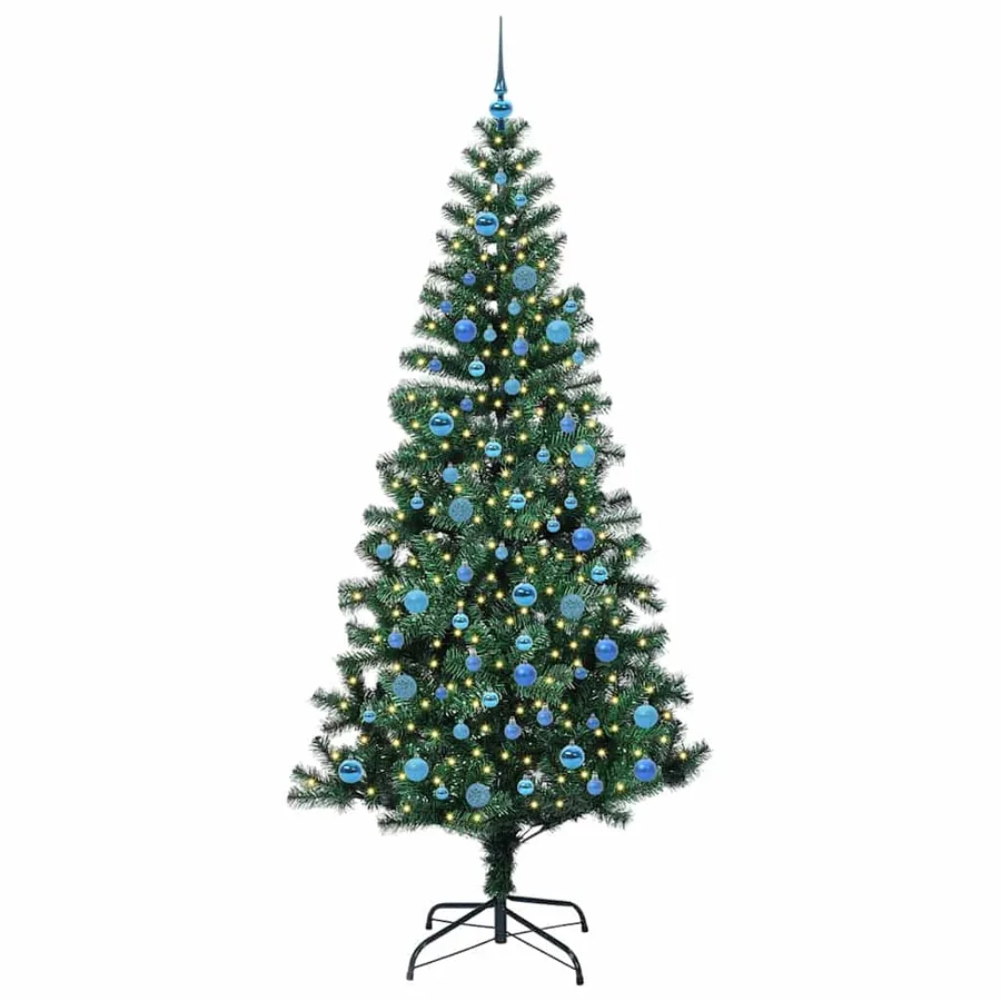 Sapin de Noël artificiel pré-éclairé Vert 240 cm PVC et métal - 3