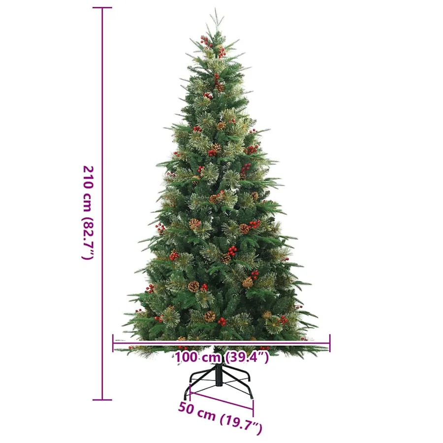 Sapin de Noël Artificiel à Branches Articulées Vert 210 cm - 17