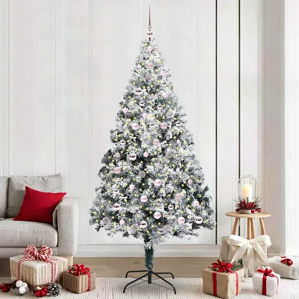 Sapin de Noël artificiel Blanc 240 cm PVC, Acier et Plastique