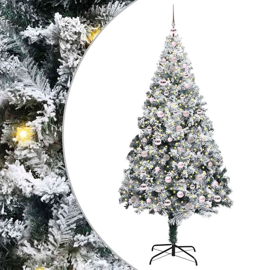 Sapin de Noël artificiel Blanc 240 cm PVC, Acier et Plastique - 2