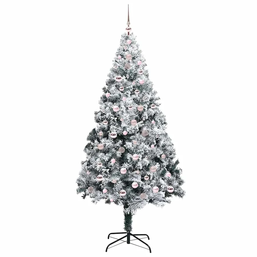 Sapin de Noël artificiel Blanc 240 cm PVC, Acier et Plastique - 4