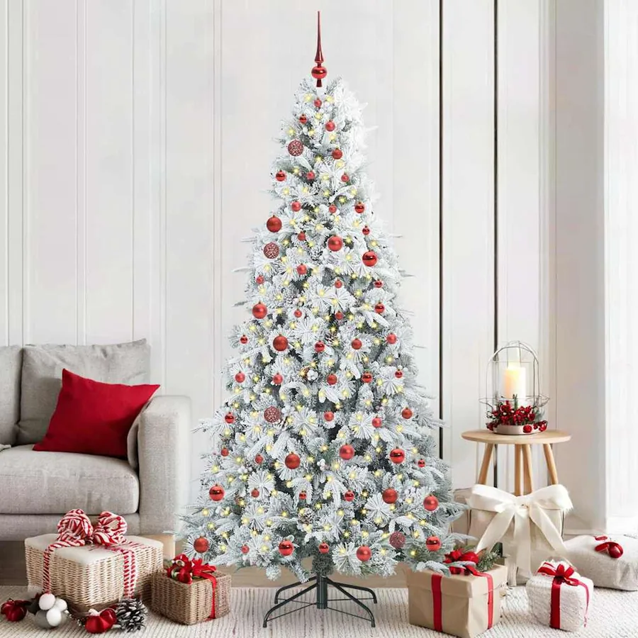 Sapin de Noël Artificiel à Branches Articulées Blanc 210 cm