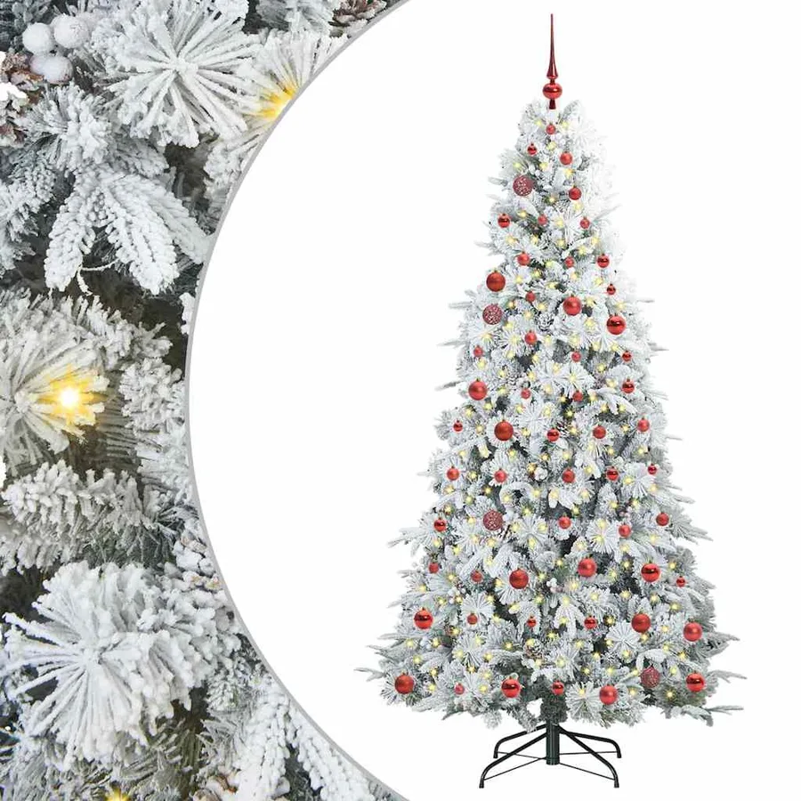 Sapin de Noël Artificiel à Branches Articulées Blanc 210 cm - 2