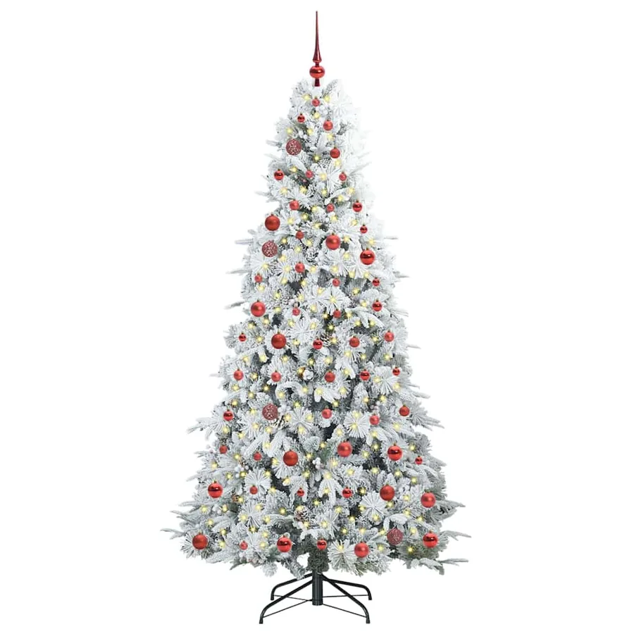 Sapin de Noël Artificiel à Branches Articulées Blanc 210 cm - 3