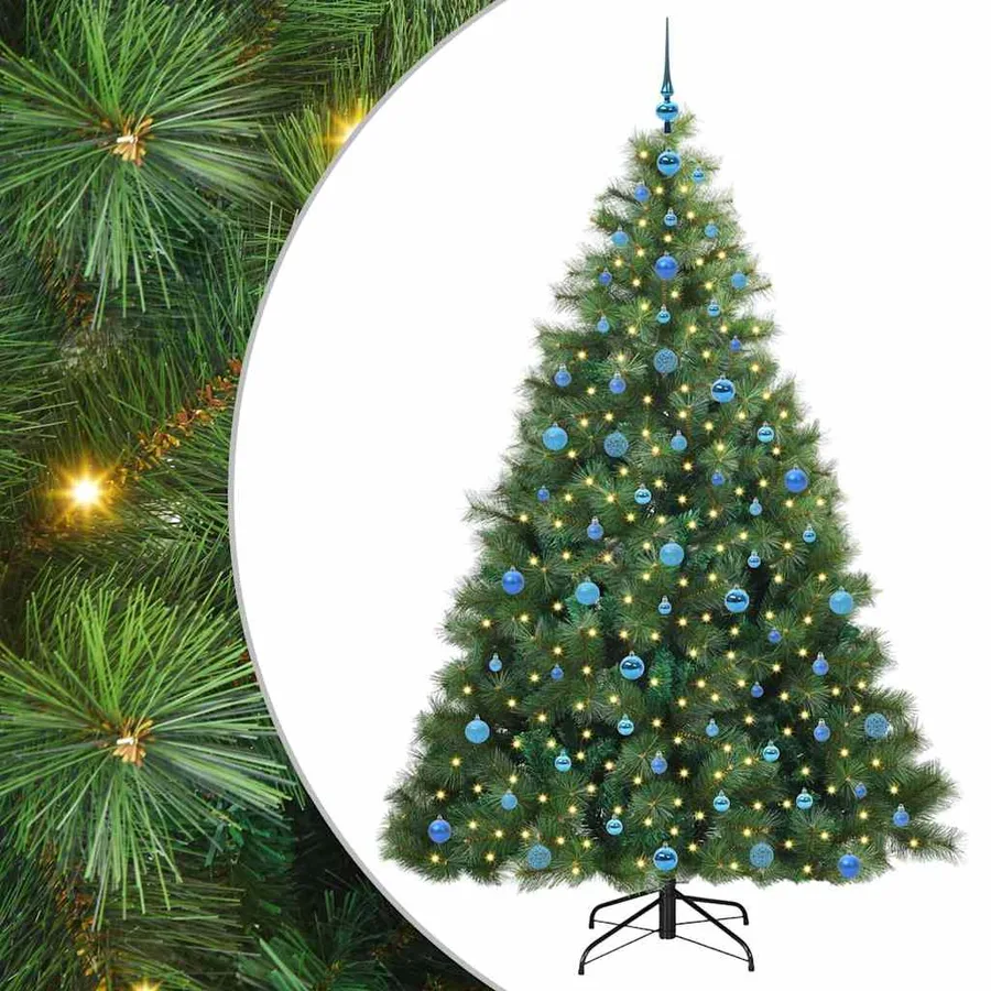 Sapin de Noël artificiel avec 300 LED Vert 210 cm PE et PVC - 2