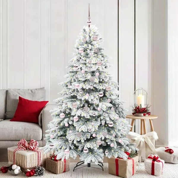 Sapin de Noël artificiel avec 300 LED Blanc 180 cm PE et PVC