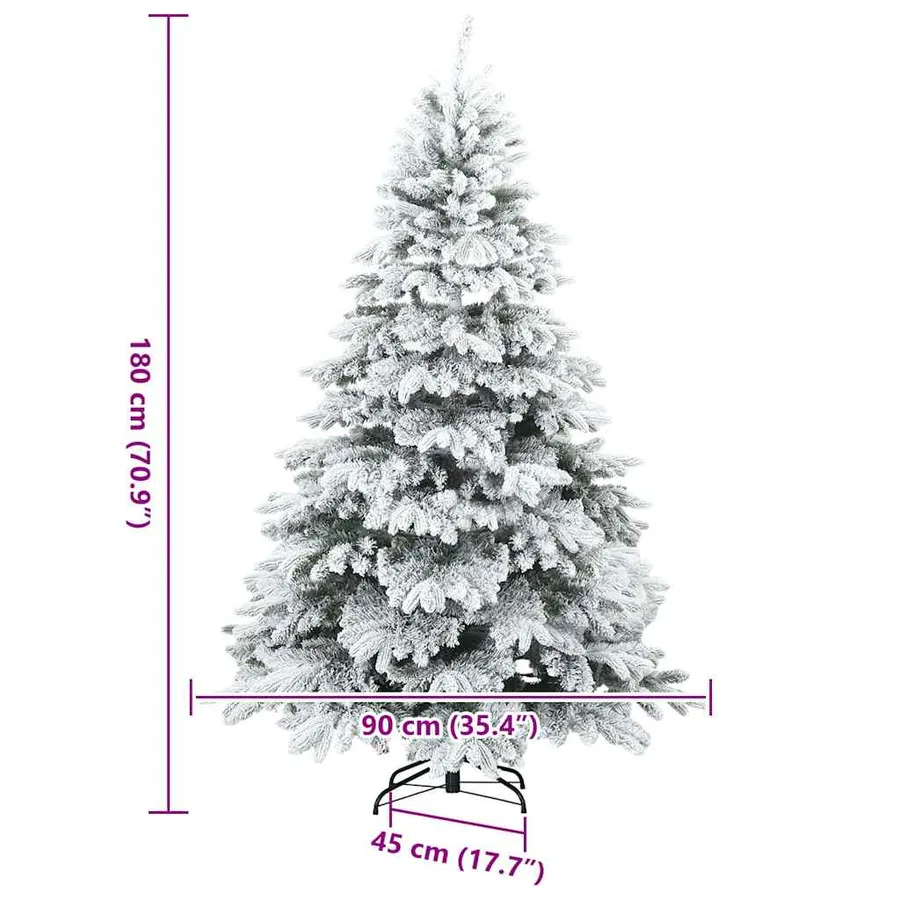 Sapin de Noël artificiel avec 300 LED Blanc 180 cm PE et PVC - 17