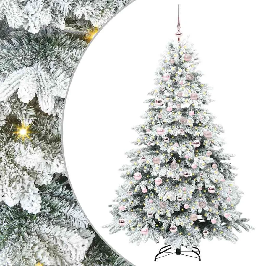 Sapin de Noël artificiel avec 300 LED Blanc 180 cm PE et PVC - 2