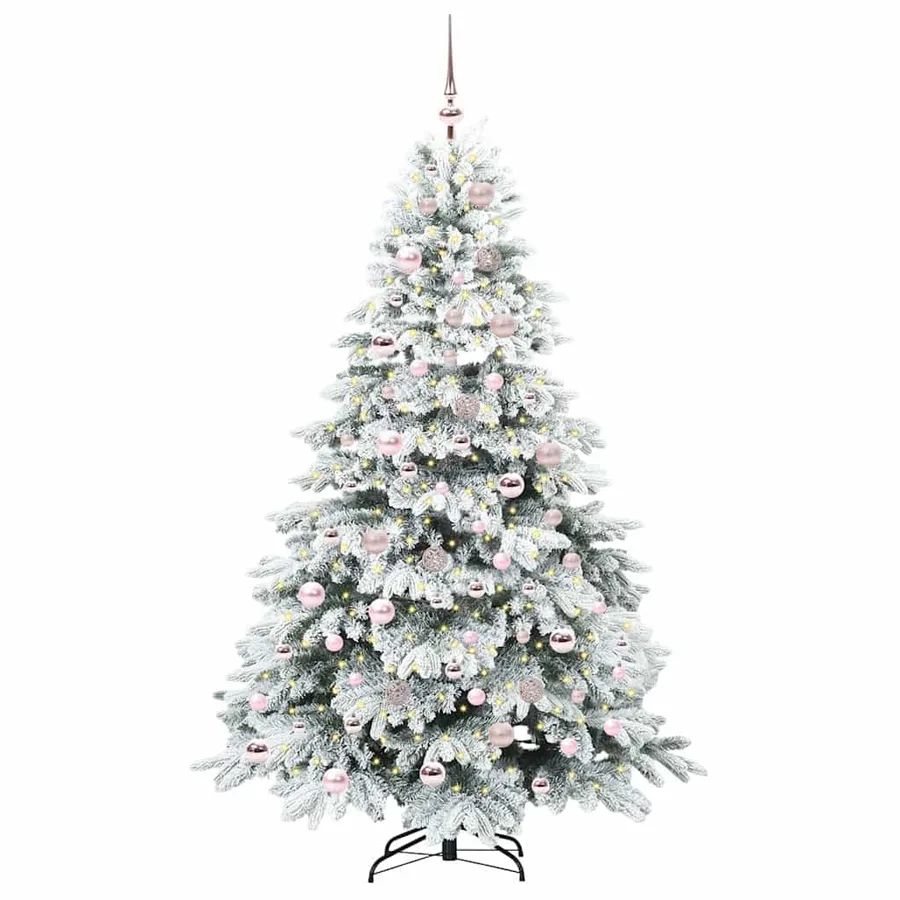 Sapin de Noël artificiel avec 300 LED Blanc 180 cm PE et PVC - 3