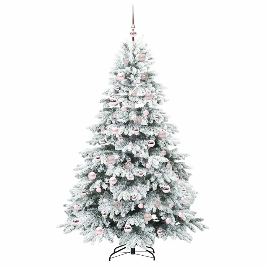 Sapin de Noël artificiel avec 300 LED Blanc 180 cm PE et PVC - 4