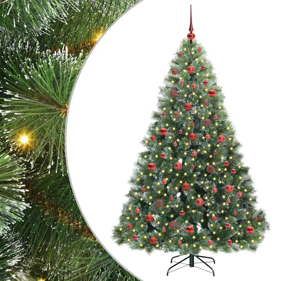 Sapin de Noël artificiel avec 300 LED Vert 180 cm PE et PVC - 2