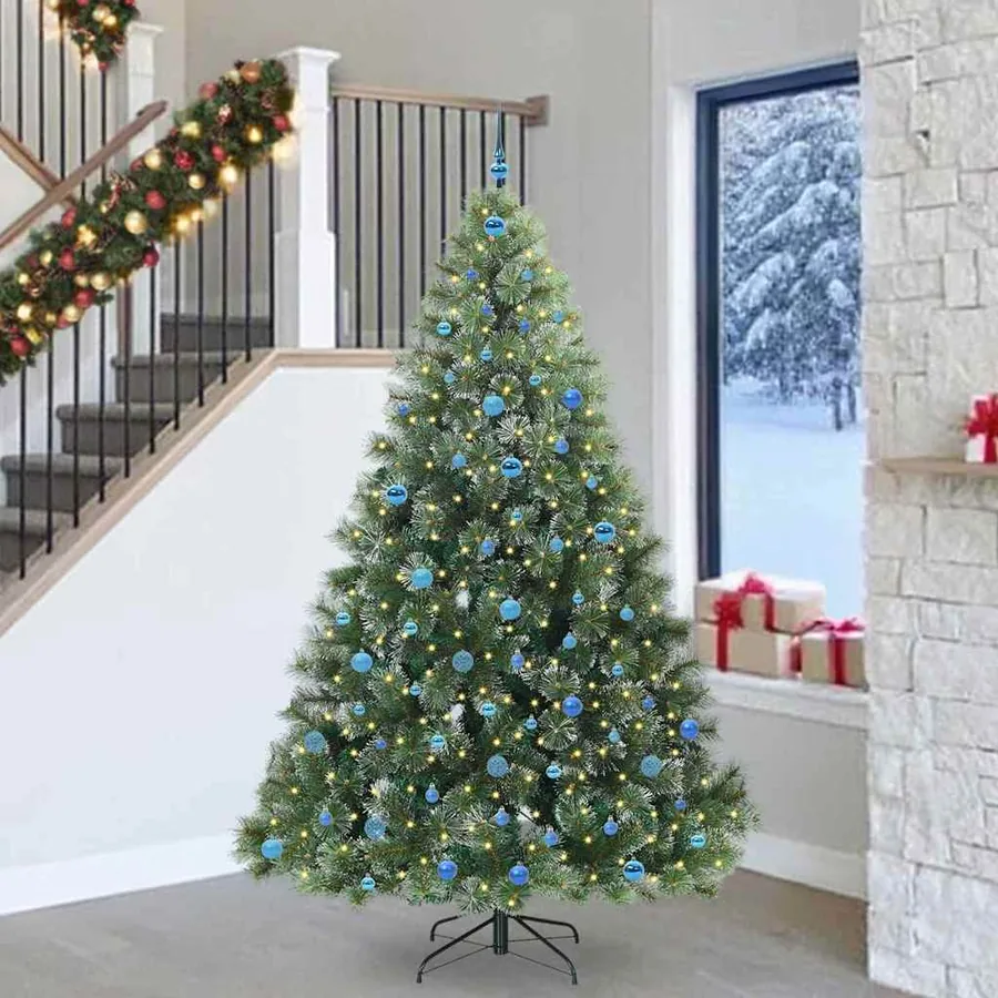 Sapin de Noël artificiel avec 300 LED Vert 240 cm PE et PVC