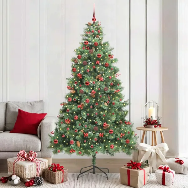 Sapin de Noël artificiel Vert 210 cm PVC et métal