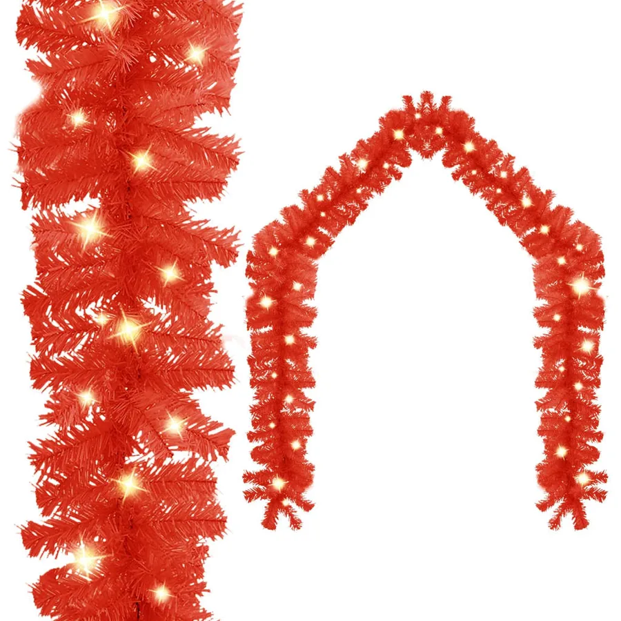 Guirlande de Noël avec lumières LED 10 m Rouge