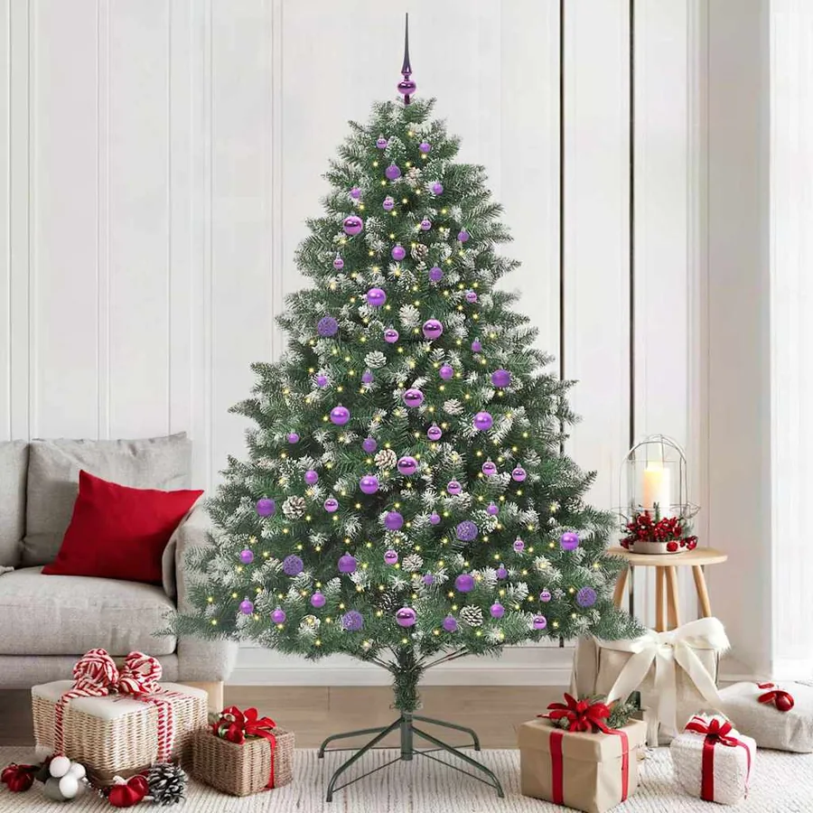 Sapin de Noël artificiel Vert 210 cm PVC, plastique et acier