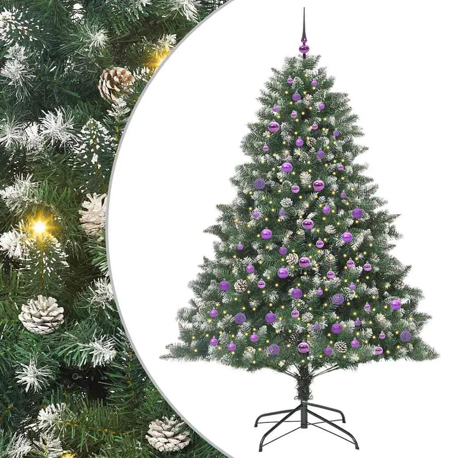 Sapin de Noël artificiel Vert 210 cm PVC, plastique et acier - 2