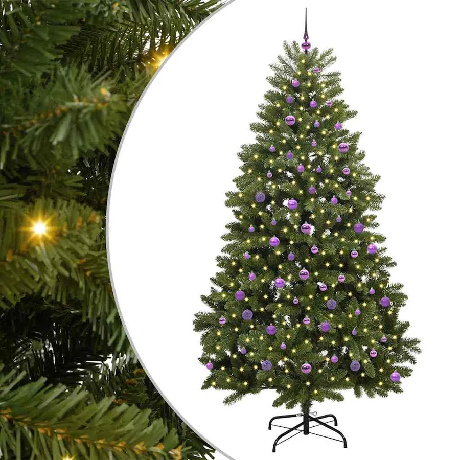 Sapin de Noël artificiel avec 300 LED Vert 240 cm PVC et métal - 2
