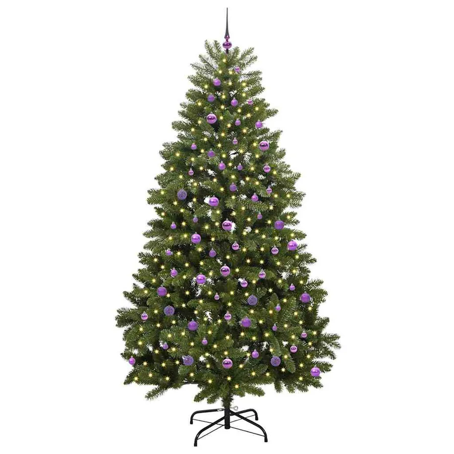 Sapin de Noël artificiel avec 300 LED Vert 240 cm PVC et métal - 3