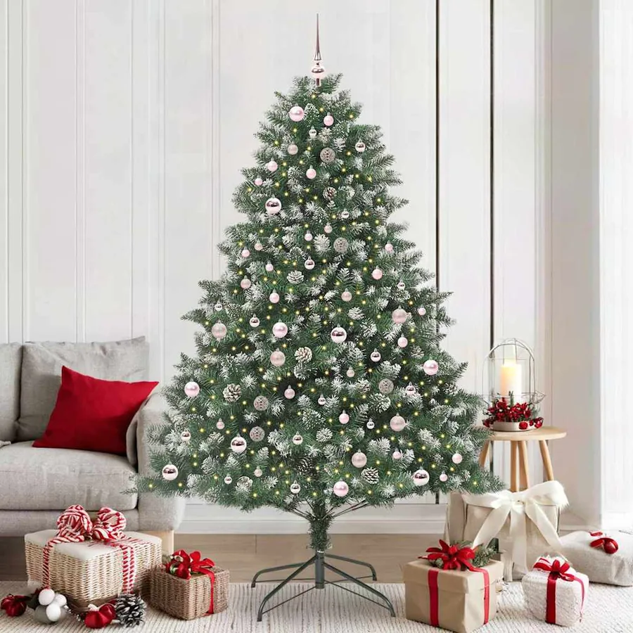 Sapin de Noël artificiel Vert 210 cm PVC, plastique et acier
