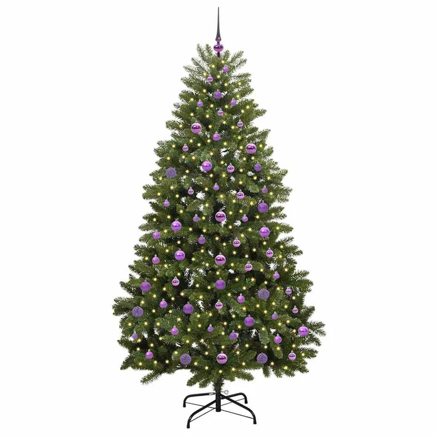 Sapin de Noël artificiel avec 300 LED Vert 210 cm PVC et métal - 3