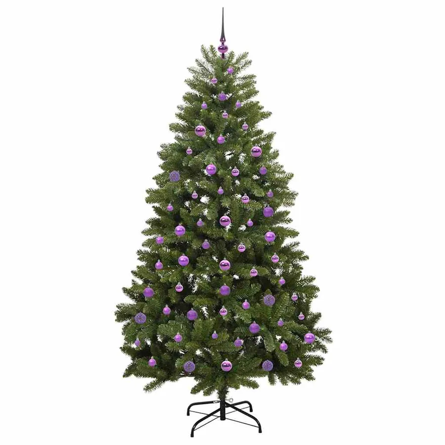 Sapin de Noël artificiel avec 300 LED Vert 210 cm PVC et métal - 4